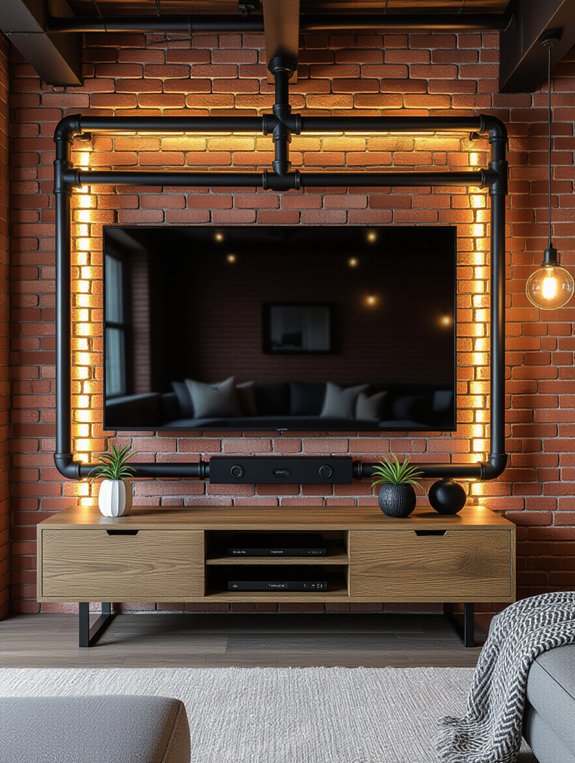 industrial pipe tv mounts