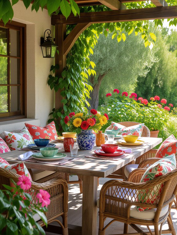 inviting outdoor dining space