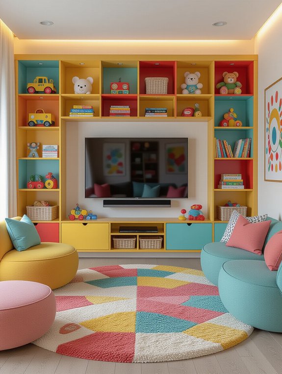 kid friendly tv wall designs
