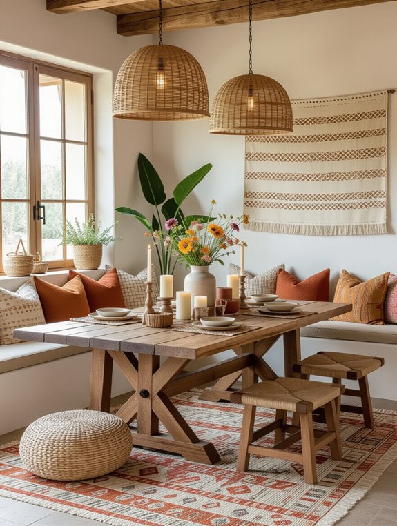 layered rugs enhance coziness