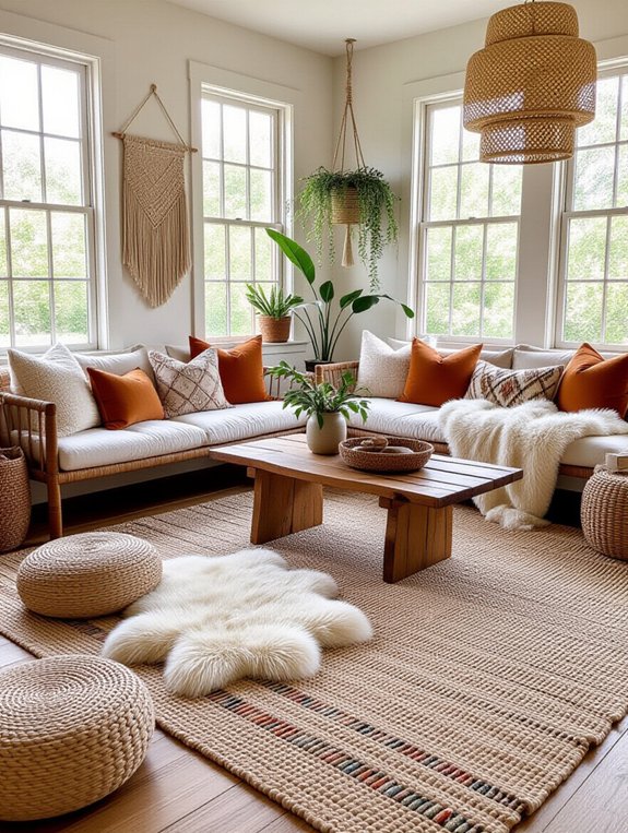 layered rugs for coziness