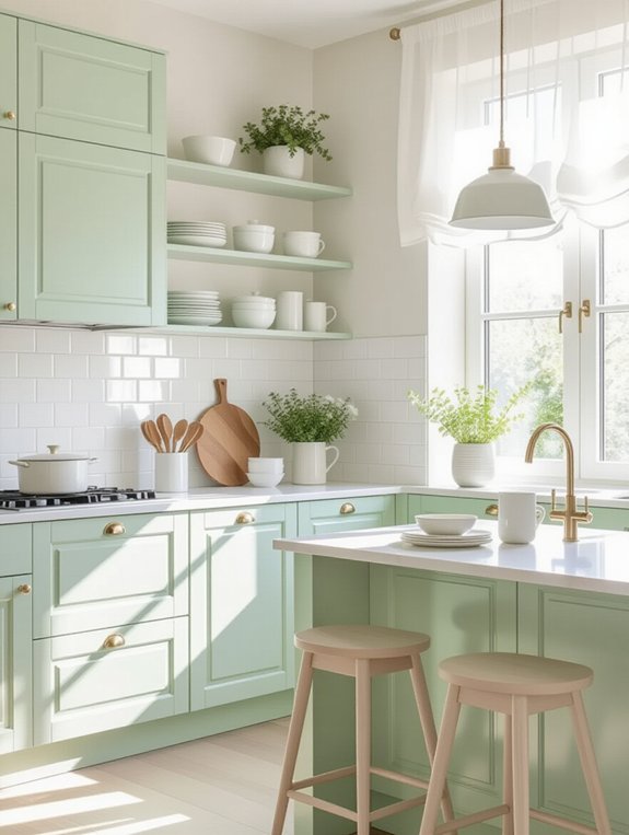 light colors enhance kitchens