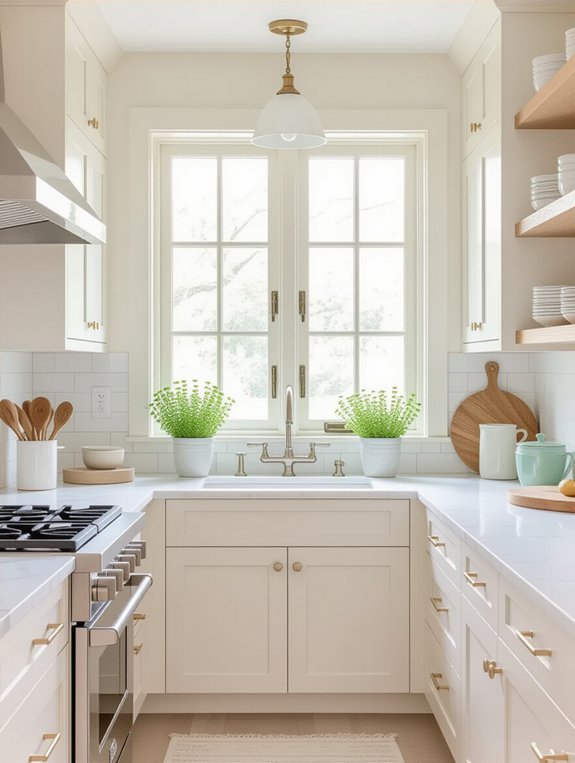 light colors enhance kitchens