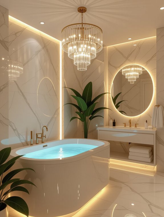 luxurious bathroom lighting features