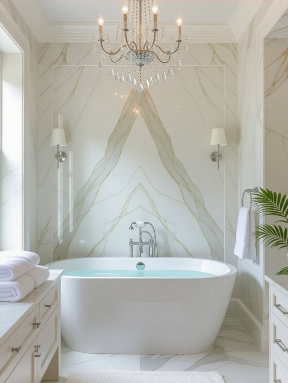 luxurious marble bathroom accents