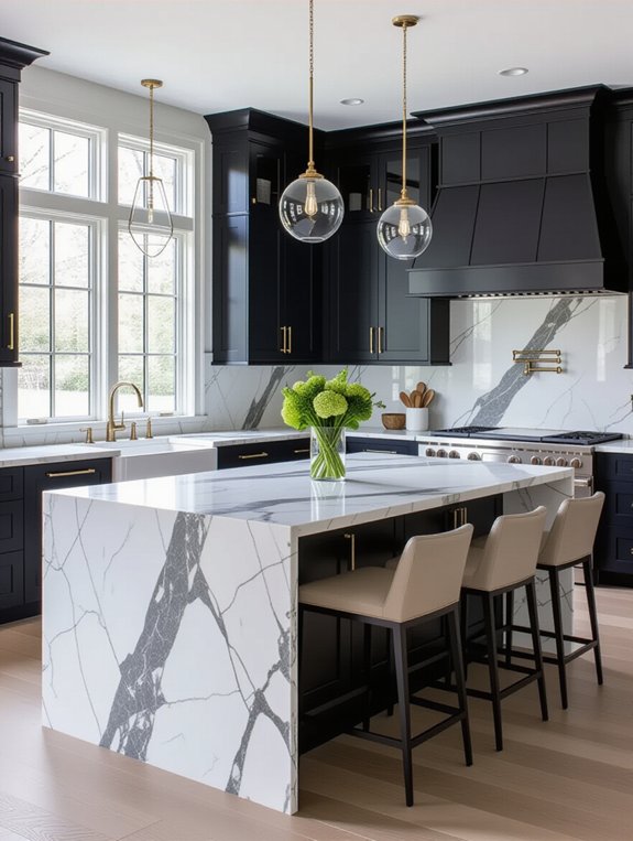 luxurious marble kitchen elements