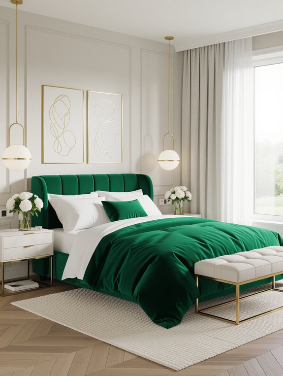 luxurious velvet bedroom accents