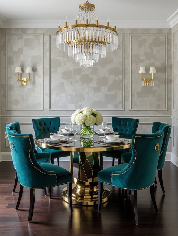 luxurious velvet dining accents