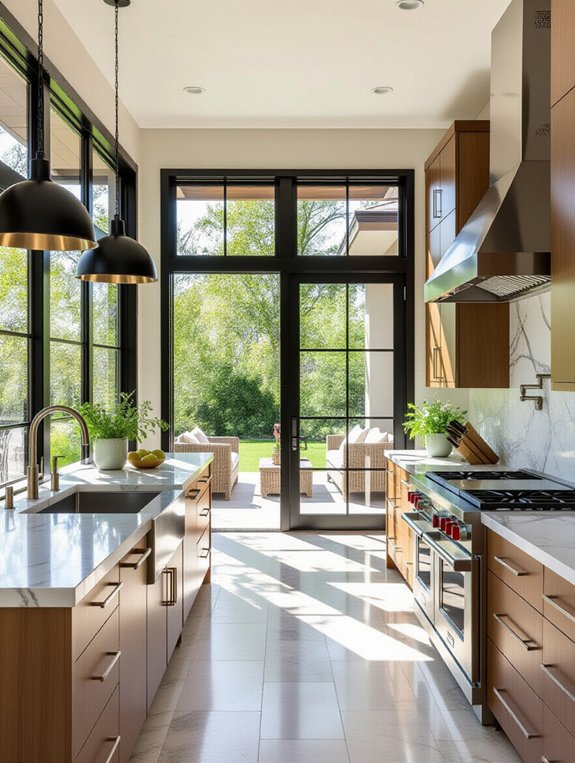 luxury kitchen outdoor connection
