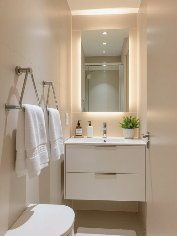 maximize bathroom hanging space