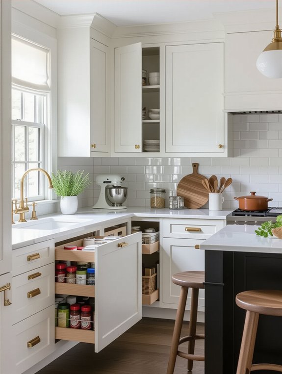 maximize corner cabinet storage