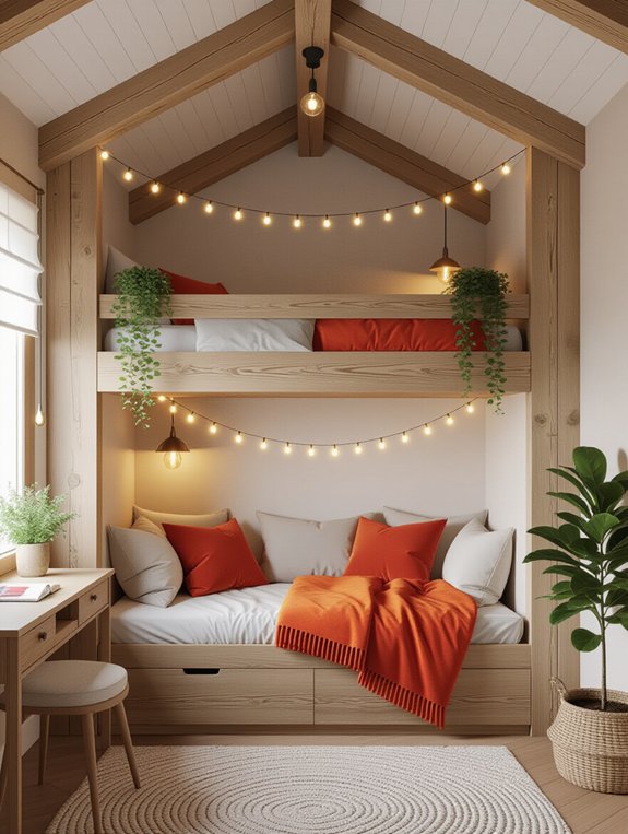 maximize space with lofted bed