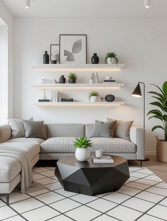 maximize space with shelves