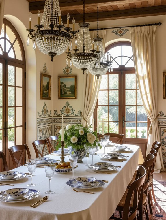 mediterranean inspired dining room
