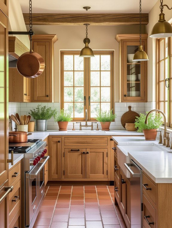 metal accents enhance warmth