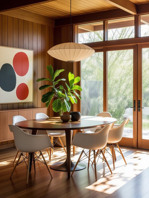 mid century modern dining style