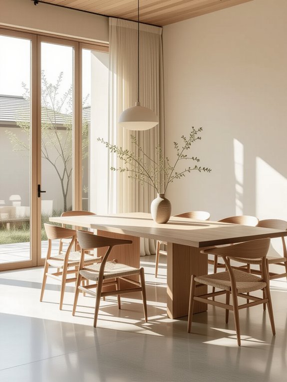 minimalist airy dining design