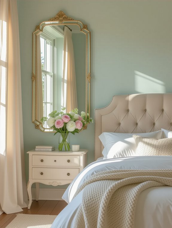 mirrors brighten bedroom space