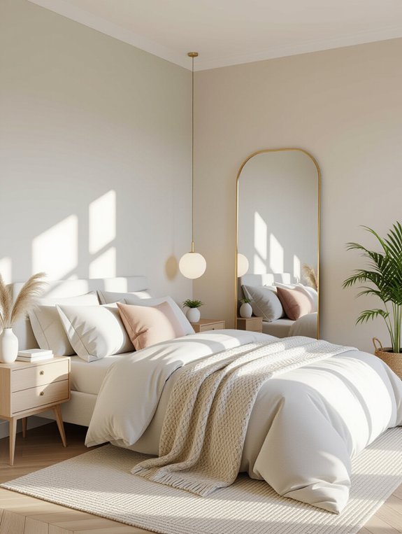 mirrors enhance bedroom space