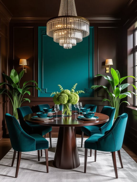 mocha teal dining harmony