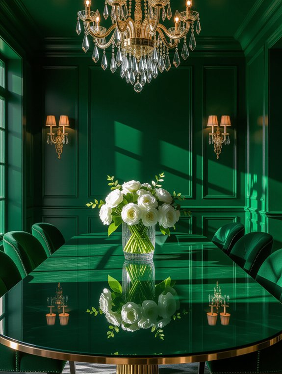 monochromatic dining room elegance