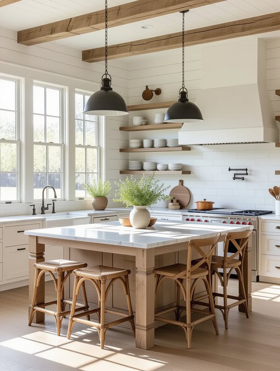 multifunctional farmhouse kitchen island