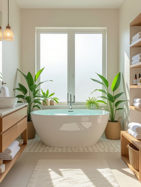 natural spa like bathroom elements