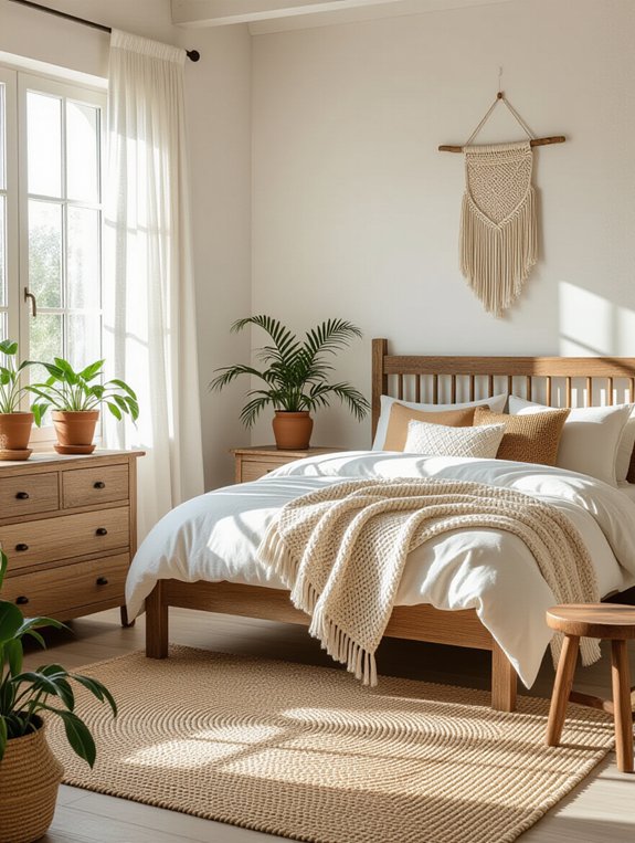 natural wood bedroom accents