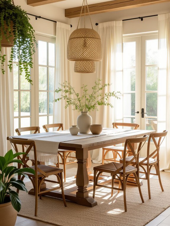 natural wood dining decor