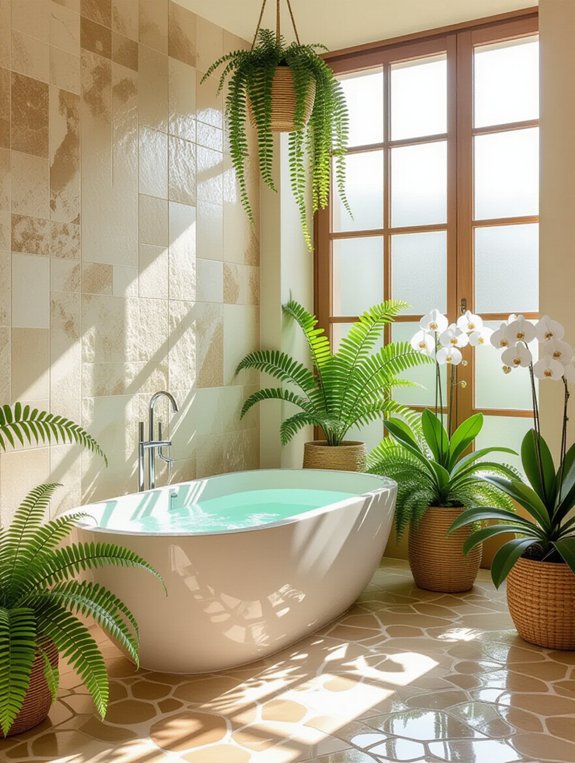 nature inspired bathroom tiles