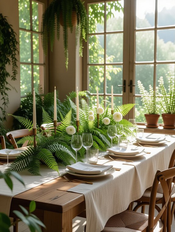 nature inspired dining greenery