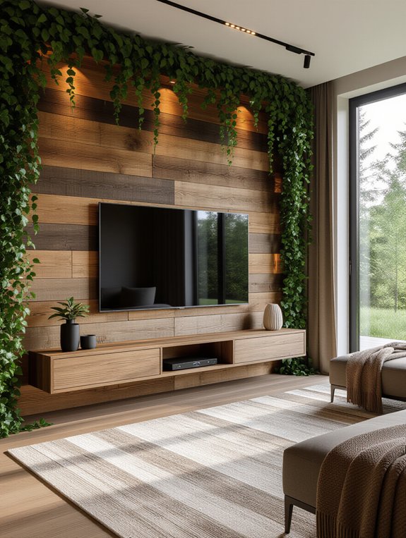 nature inspired tv wall decor