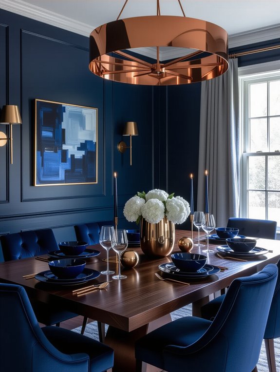 navy and copper elegance