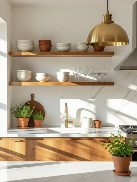 open shelves enhance aesthetics
