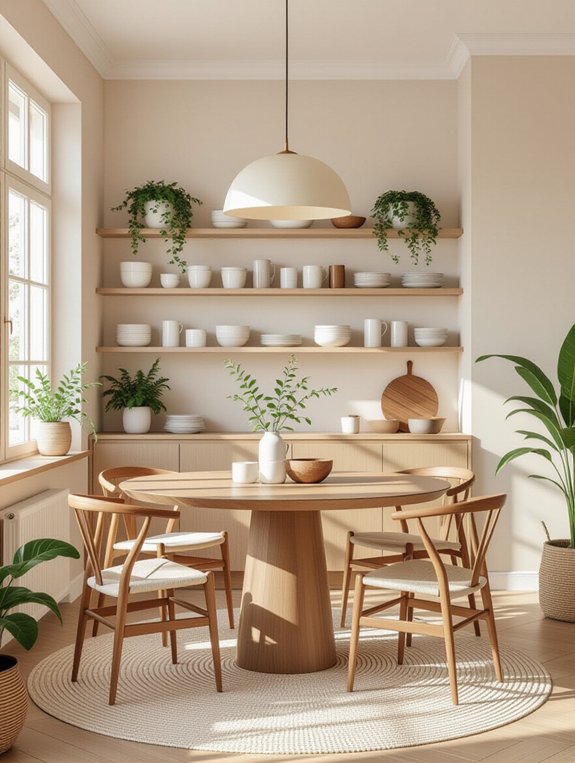open shelving for display