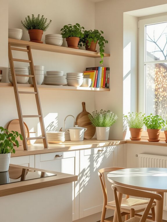 open shelving for organization