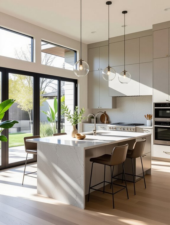 open spacious connected kitchens