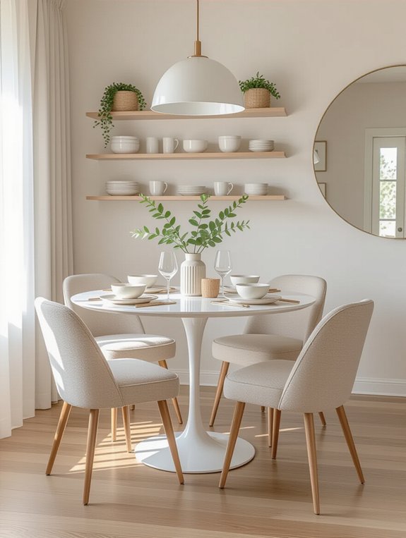 organized clutter free dining space