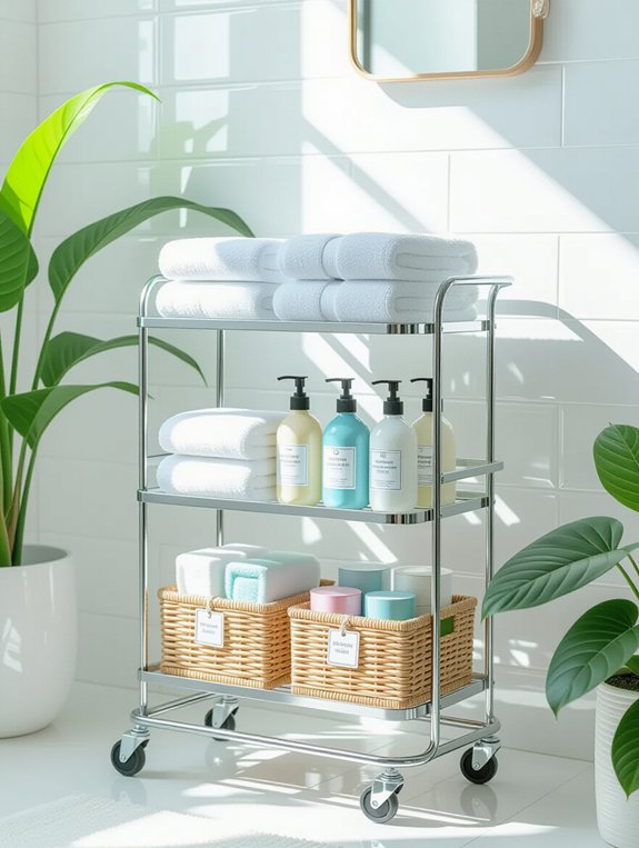 organized mobile bathroom storage