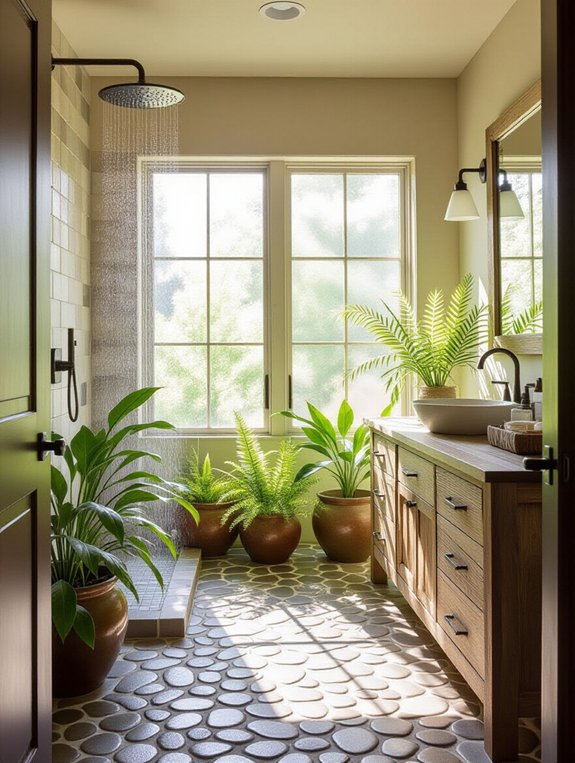 outdoor inspired bathroom transformation