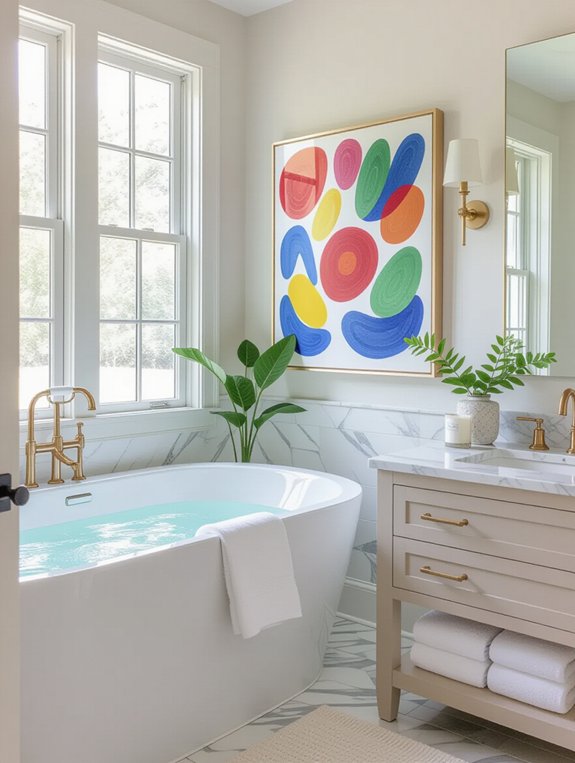 personalized calming bathroom artwork