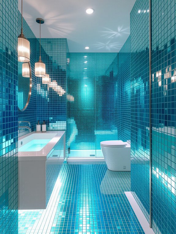 reflective glass tile accents