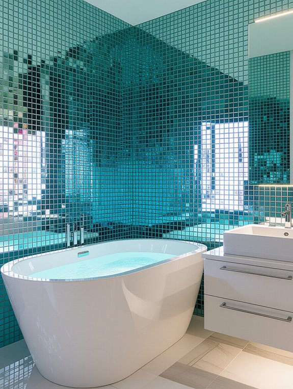 reflective glass tile ideas