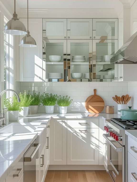 reflective surfaces enhance brightness