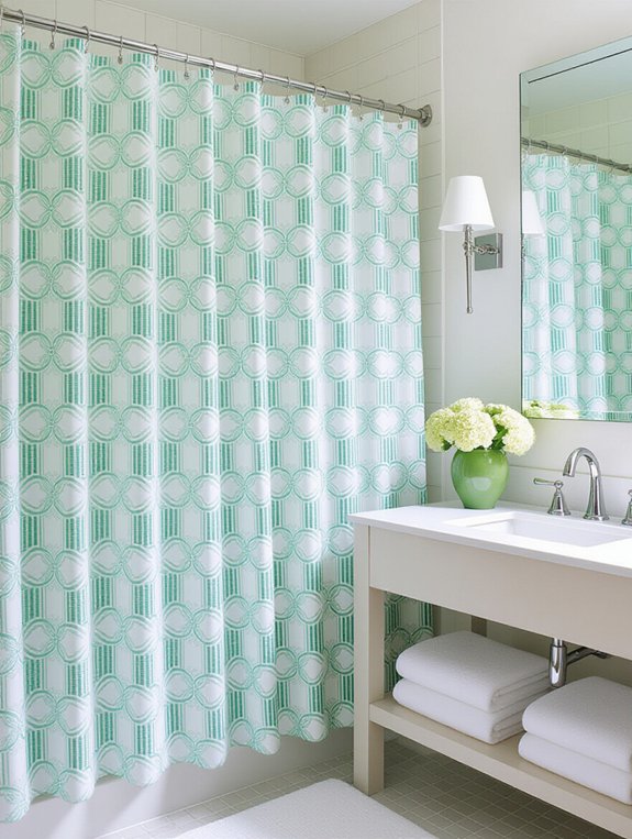 refresh bathroom with curtain