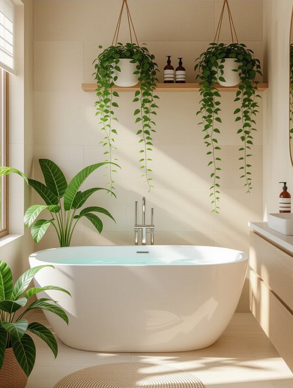 revitalize bathroom with plants