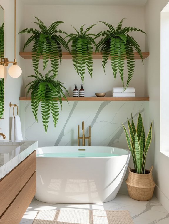 revitalizing bathroom plant selection