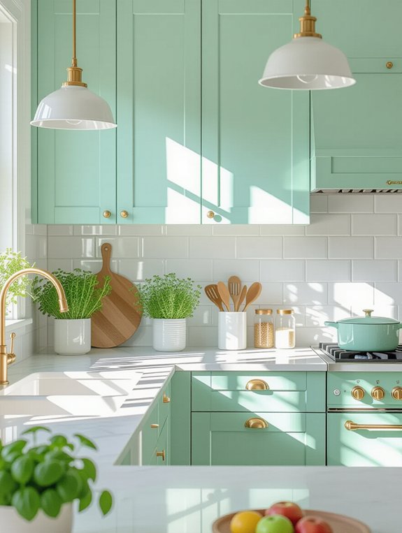 revitalizing cool mint cabinets