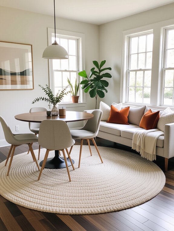rugs define living spaces