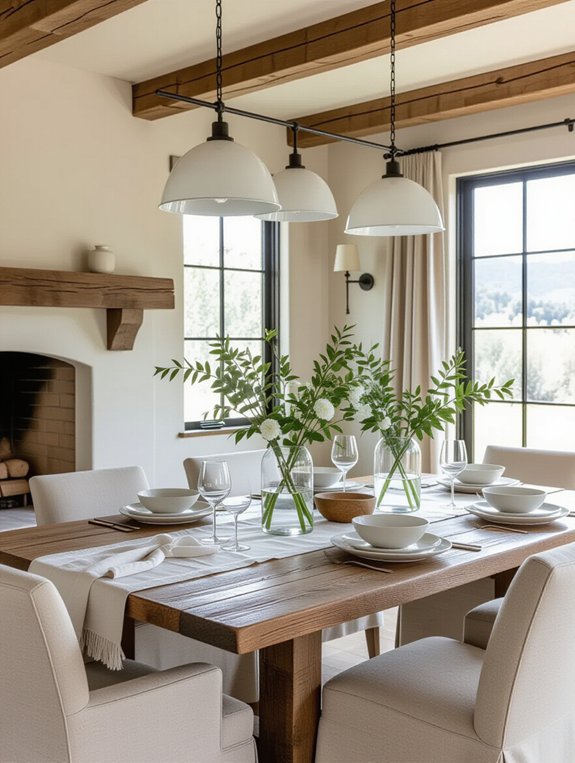 rustic contemporary dining elegance